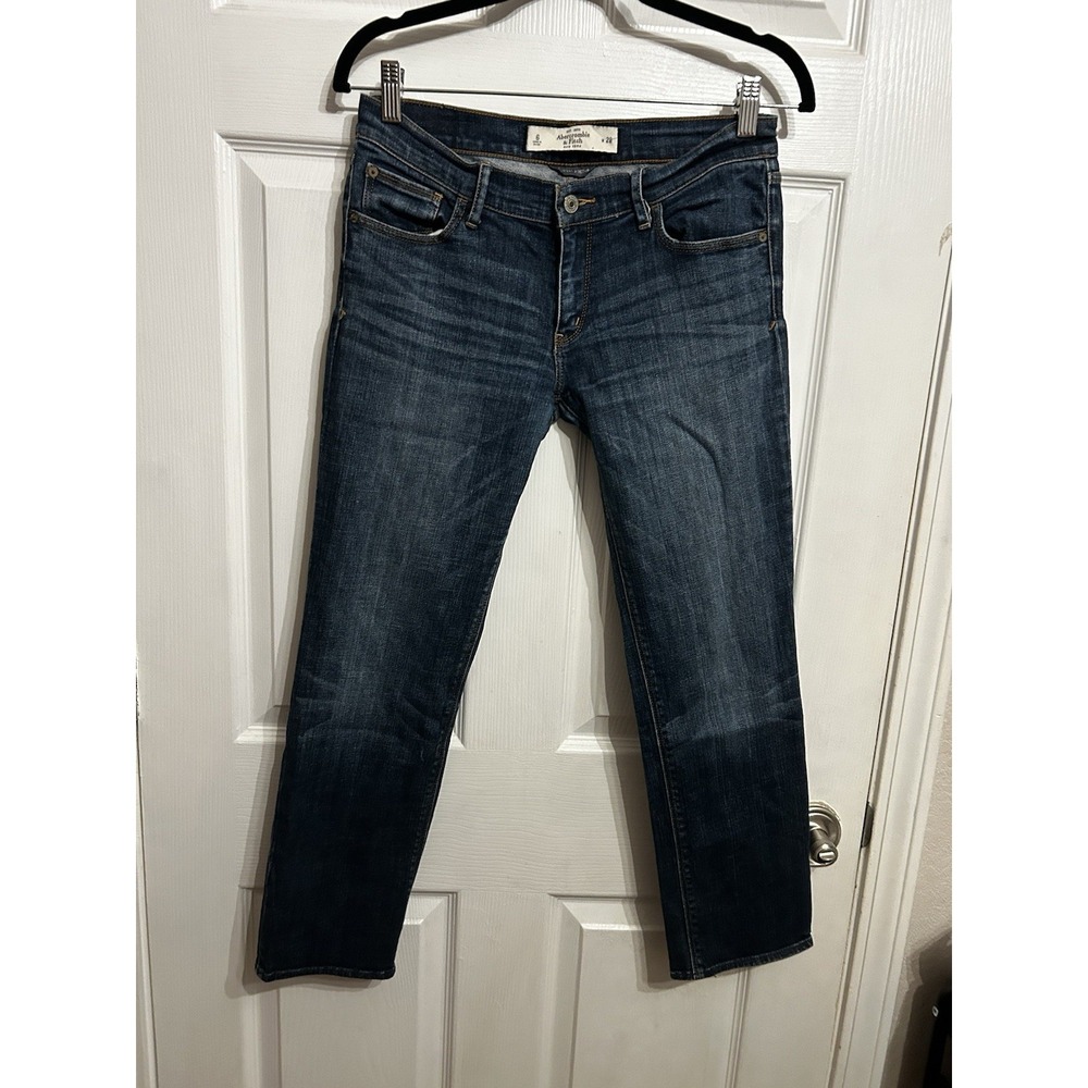 abercrombie & fitch‎ jeans perfect stretch 28 W 6 dark wash denim straight leg